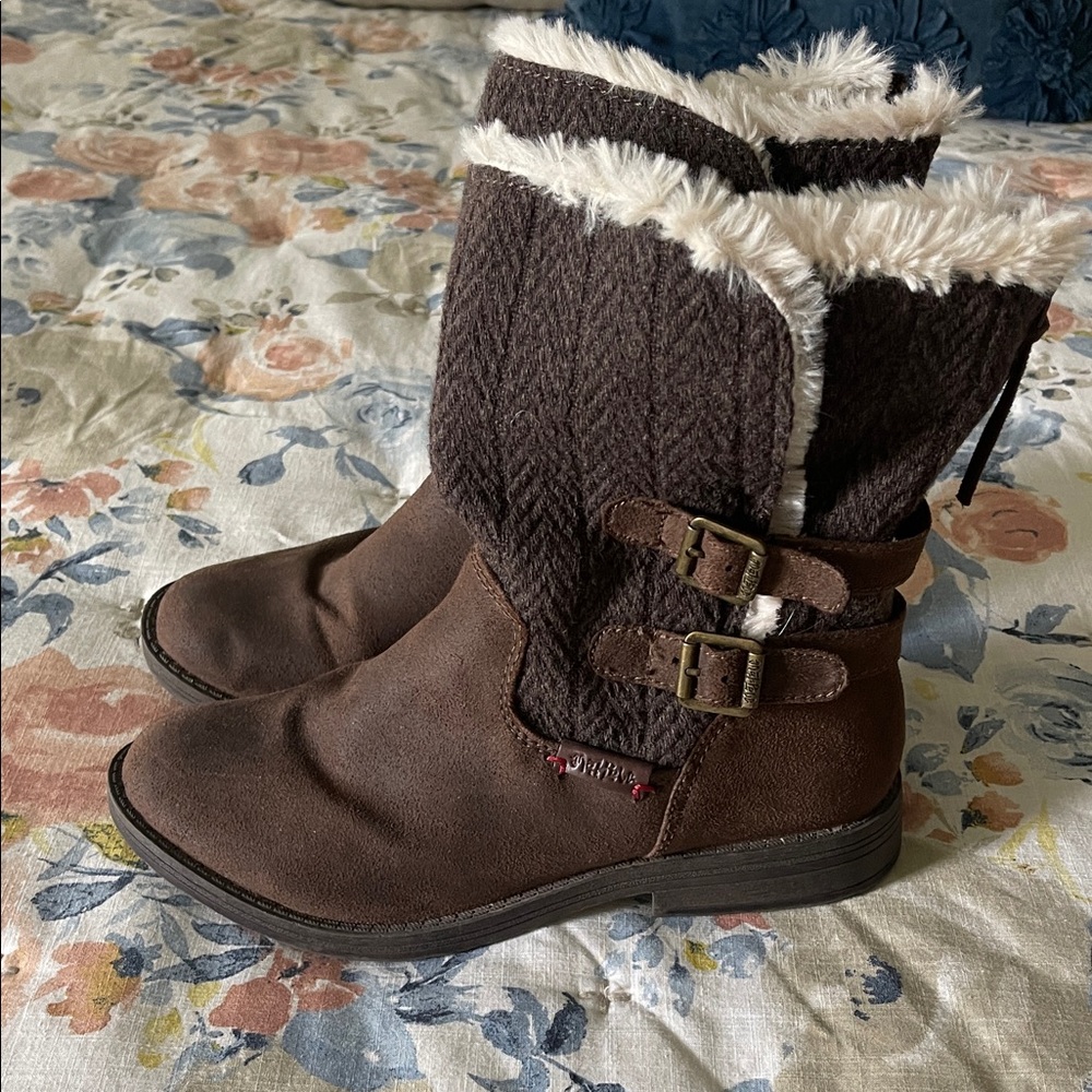 Mad Love Brown and Cream Fur-Lined Boots